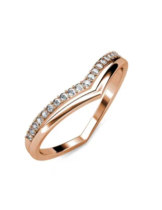 Tiryns Ring - Roségold und Kristall