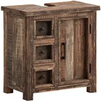 massivum Waschbeckenunterschrank Sumatra, Badschrank Altholz rustikal Chalet Style