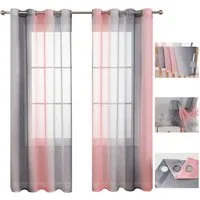 BTTO V&G Scheibengardine 1/2er Set Vorhang, Ösen Gardine Transparente Voile Fensterschal (2 St), Vorhang Farbverlauf