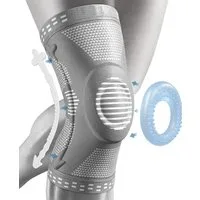 LA CUTE Kniebandage Kniestütze Grau Stabilität Gelenkschutz Sport & Alltag (Kniebandage, Stabilisierung, Sport & Alltag, Prävention, Rehabilitation, Einzelbandage Kniegelenk, wiederverwendbar, flexibel, Komfort), Atmungsaktiv, flexibel, schmerzlinder