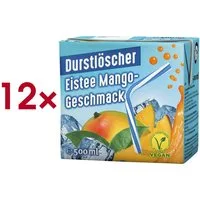DURSTLOESCHER Softgetränk Eistee Mango-Geschmack, 12x 500 ml