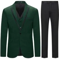 Allthemen Anzug (3 tlg) Slim Fit Elegante Anzüge mit Spitzen Revers