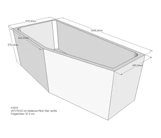 Neuesbad Wannenträger für Kaldewei Mini/Mini Star Nr.834/835 157x70 re SW11164