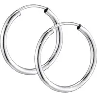 Materia Paar Creolen Damen Mädchen Ohrringe Weißgold Ø20mm GO-2, 585 Weißgold, 14 Karat