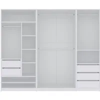 Marmex Möbel Garderobenschrank TRES SET D/B Kleiderschrank mit 5 Schubladen Eckkkleiderschrank (4-St) 4 Kleiderstangen, viel Stauraum, ohne Türen