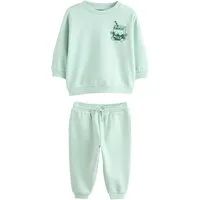 Next Sweatanzug Rundhalspullover mit Print und Jogginghose im Set (2-tlg)