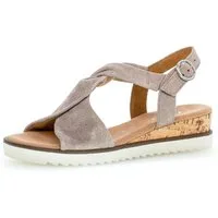 Gabor GENUA Keilsandalette, Sommerschuh, Sandale, Keilabsatz, mit Metallic-Effekt, G-Weite