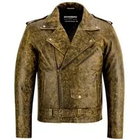 BOHMBERG Lederjacke Herren Retro Biker Highway aus echtem Vollleder Bronze