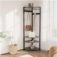 GarveeMore Garderobenständer Garderobenständer, Metall-Eckgarderobe Flurbaum Kleiderständer