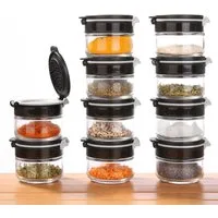 yourGEAR Gewürzstreuer your GEAR Gewürzstreuer Double-Flip - 10 Gewürzdosen à 85 ml aus Glas