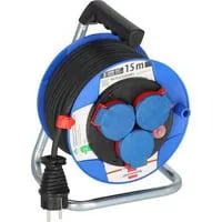 Garant Kompakt IP44, 3-fach, Kabeltrommel blau/schwarz, 15 Meter