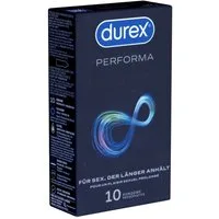 durex Kondome Performa Packung mit, 10 St., ausdauernde Markenkondome für einen längeren Liebesakt