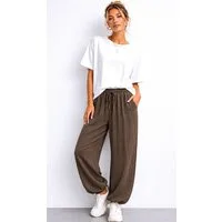 Worldclassca Stoffhose Worldclassca Musselin Stoff Hose Freizeit Sommer Leichte Haremhose Neue Kollektion - Stilvolle und gemütliche Sommer Mode für Damen