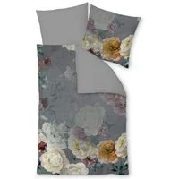 LIVING DREAMS Bettwäsche BaumwollSatin Bettwäsche-Set FLOWER PEAKCOCK, Satin, 2 teilig, Blumen harmonische Farben hautfreundlich