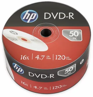 HP DVD-R 4.7GB, 120Min, 16x, Bulk-Pack, 50 CDs