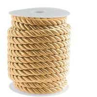 maDDma Seil 10m Kordelschnur glänzend gedreht ca. 8-10 mm, Karamell