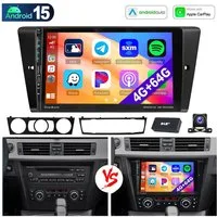ESSGOO Für BMW 3ER E90 E91 E92 E93 Carplay RDS Android 15 Autoradio GPS Navi Autoradio (RDS, 4+64GB(optional), DAB (optional), FM, AM, DAB+ (optional), Carplay Android Auto Bluetooth EQ USB GPS Navi WIFI Touchscreen)