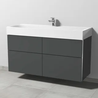 Sanipa 3way Waschtischunterbau zu Kaldewei Silenio Waschtisch mit 4 Auszügen, Anthrazit-Matt BR45722