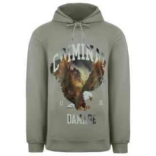 Kriminalschaden Eagle Mens Grey Hoodie