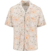 FYNCH-HATTON Kurzarmshirt Linen Flower Print, Resort, 1/2