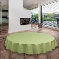 laro Tischdecke Wachstuch-Tischdecken Uni Grün Rund 140cm