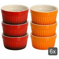 Koopman Ofenschale Formen Dessertschalen Keramik Bunt 6 Tlg. Set, Keramik, (Set, 6-St., Packung), Keramik, Hitzebeständig, Ø9cm, 3x Rot + 3x Orange, Spülmaschinenfest
