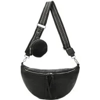 ITALYSHOP24 Schultertasche Damen XXL Tasche CrossBody Body Bag Brusttasche, als CrossOver, Umhängetasche tragbar, Hüfttasche