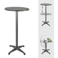 TRUTZHOLM Bistrotisch Stehtisch 2in1 Alu klappbar höhenverstellbar 70/115cm Ø 60cm Anthrazit (2in1 Tisch)