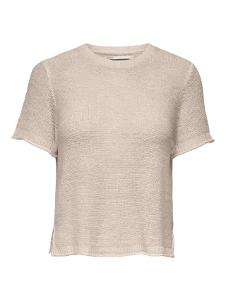 ONLY - ONLSUNNY S/S PULLOVER KNT NOOS Pumice Stone - Gr. - M