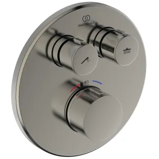 Ideal Standard Unterputz-Thermostat Ceratherm Navigo rund 2 Verbraucher, Silver Storm, A8579GN A8579GN