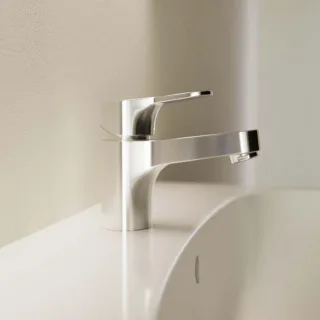 Ideal Standard Cerabase H60 Waschtischarmatur BD395AA chrom, mit Metall-Ablaufgarnitur, Ausladung 106mm, Bluestart