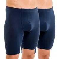 HERMKO Langer Boxer 8955 (Pack, 2er) Bio-Baumwolle/Elastan mit Webbund kurzem Bein Feinripp