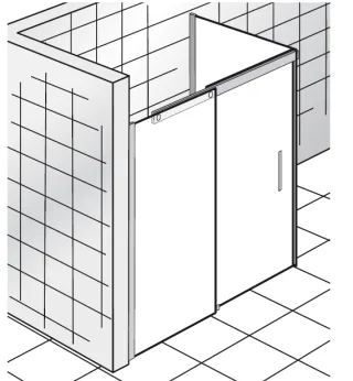 HSK K2 P Gleittür 2-teilig mit Seitenwand 21401xx