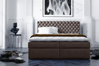 Boxspringbett Schlafzimmerbett PARINI 180x200cm Braun