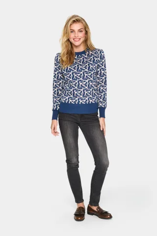 Strickpullover Gerade Passform dark blue