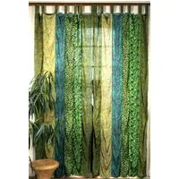 Guru-Shop Vorhang Boho Patchwork Vorhänge, 1 Paar Bohemia Gardine..