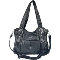 Taschen4life Schultertasche Damen Handtasche AK22106, sportlich modisches Design, abnehmbarer Trageriemen, lange Tragegriffe