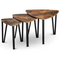holz4home® Couchtisch Radon 3er Set Beistelltische Wohnzimmertisch I Industrial-Look (Kombinierbar), Einfache Montage
