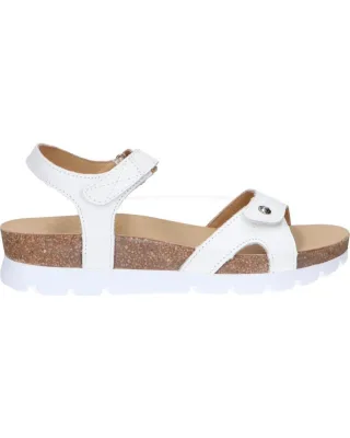 Panama Jack Damen-Wedge-Weißleder-Leder-Plateausandalen – Sulia B1