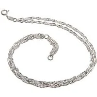 Silberkettenstore Fußkette Fußkette Singapur 2reihig 2,3mm - 925 Silber, Länge wählbar