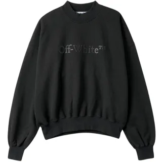 Off-White Bookish Laund Boxy Fit Schwarzes Sweatshirt