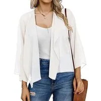 Oemmn Bolero Damen Chiffon Elegant Bolerojacke Leicht Luftig Jäckchen 3/4