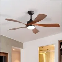 Sofucor Deckenventilator mit Beleuchtung und Fernbedienung, 132 cm moderner Deckenventilator, 5 ABS-Flügel, 6 Geschwindigkeiten, Timer-Funktion