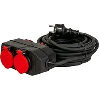 UNITEC Mehrfachstecker Garten-Steckdose 4-fach IP44 10m Steckdosenverteiler 4-fach (Klappdeckel, 10m Kabel, IP44 spritzwassergeschützt, Öse für Aufhängung, Schutzkontaktstecker, Kabellänge 10 m), Stromverteiler Block Verteilersteckdose Haken Garten O