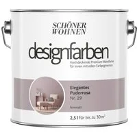 SCHÖNER WOHNEN FARBE Wand- und Deckenfarbe Puderrossa Nr. 19, Tropf- und spritzgehemmt, Konservierungsmittelfrei