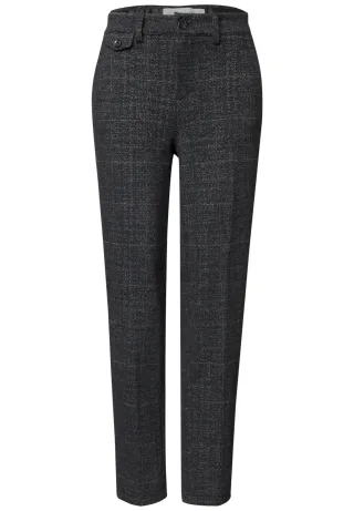 Street One - Mid Waist Chino im Casual Fit armor grey mel. - Gr. - 30