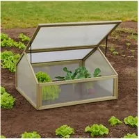 HTI-Living Frühbeet Frühbeet aus Holz und Polycarbonat (Stück, 1 St., 1 Frühbeet), Gewächshaus Hochbeetaufsatz