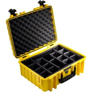B&W Outdoor Case Type 5000 gelb mit Facheinteilung