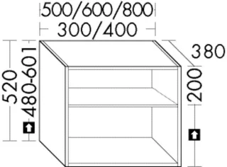 Burgbad Unterschrank Sys30 PG2 Echo 520x600x380 Weiß Hochglanz, WYGV060461 WYGV060461