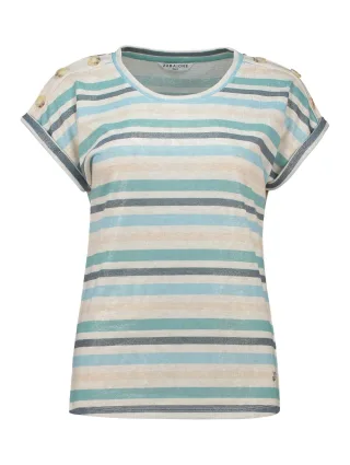 Zabaione - Shirt Ga44lina aqua blue stripe - Gr. - S